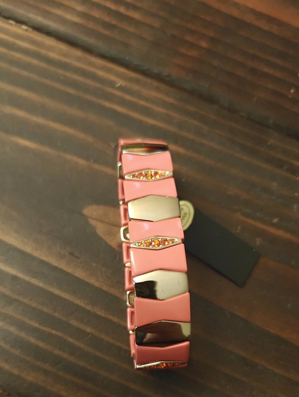 Christian Siriano Pink and Gold Link Bracelet D02 6731